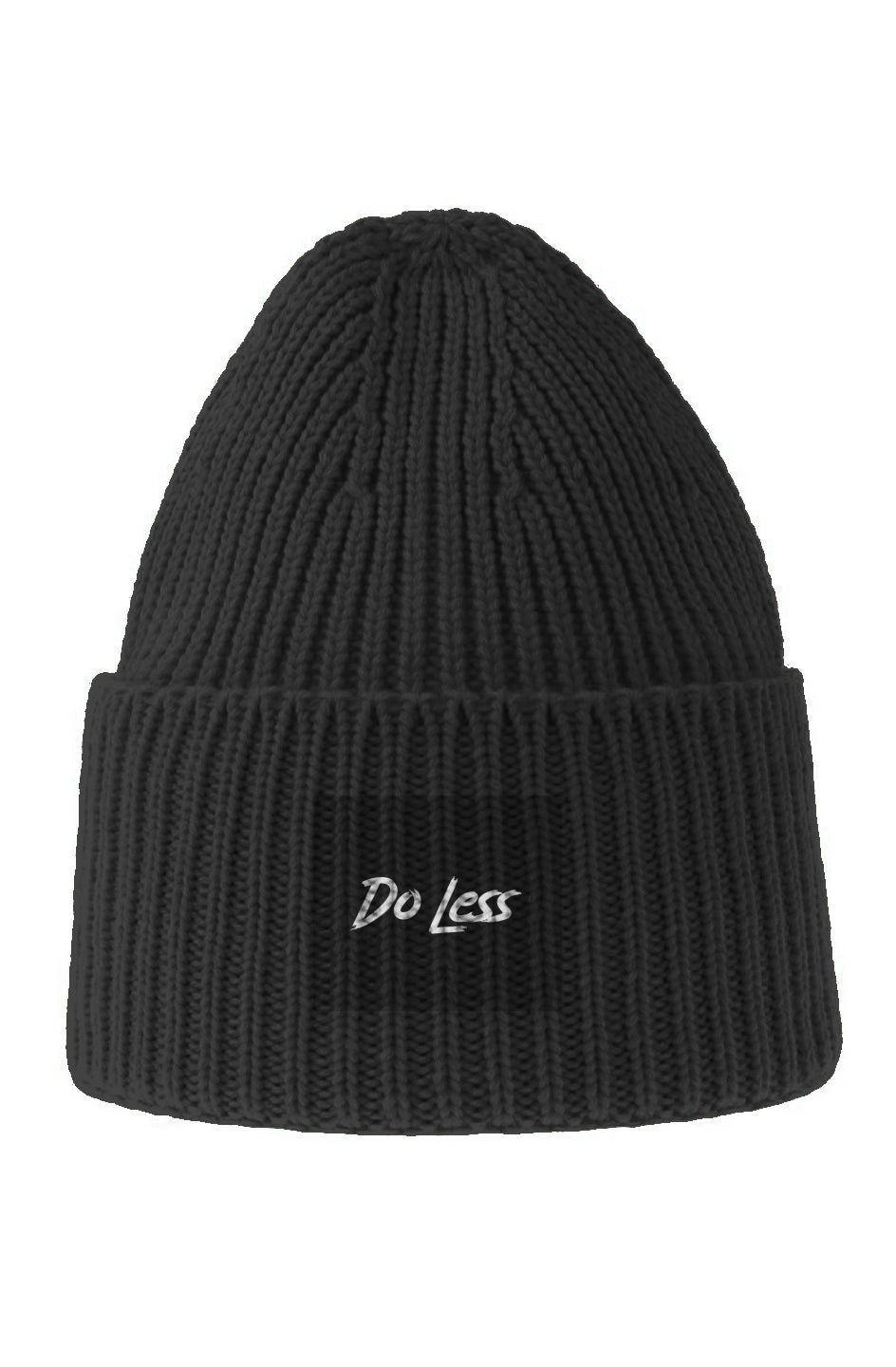 Sustainable Chunky Rib Knit Beanie - Black